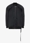 Rick Owens Drkshdw Longline Jacket With Ribbed Cuffs And Hem In Black