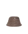 Rick Owens Drkshdw Corduroy Zipped Bucket Hat In Brown