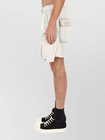 Rick Owens Drkshdw Cotton Bauhaus Cropped Trousers In White