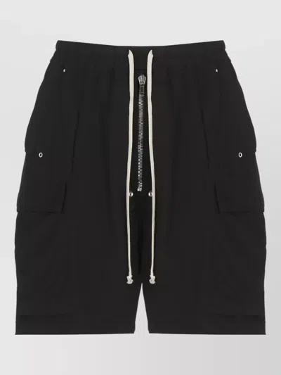 Rick Owens Drkshdw Cotton Bermuda Shorts Multiple Cargo Pockets In Black