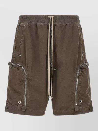 Rick Owens Drkshdw Bauhaus Pod Bermuda Shorts Multi Pocket Design In Brown
