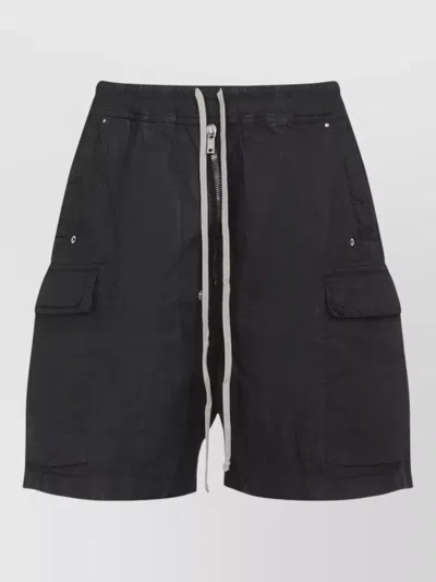 Rick Owens Drkshdw Cotton Cargobela Shorts Low Crotch Design In Black