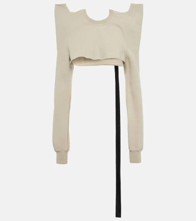 Rick Owens Drkshdw Cotton Crop Top In Grey