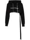 Rick Owens Drkshdw Hoodie Short Drawstring Detail In Black
