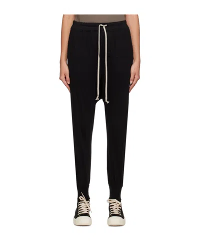 Rick Owens Drkshdw Cotton Drop-crotch Trousers In Black
