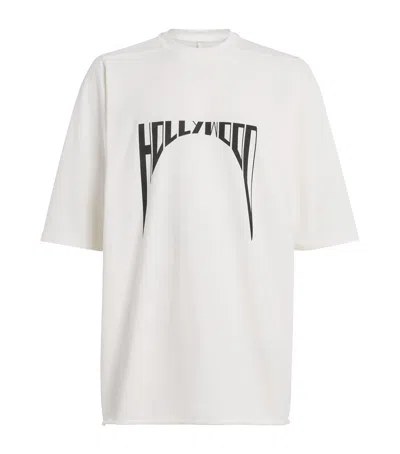 Rick Owens Drkshdw Cotton Hollywood Jumbo T-shirt In White
