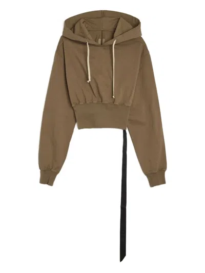 Rick Owens Drkshdw Cotton Hoodie In Brown