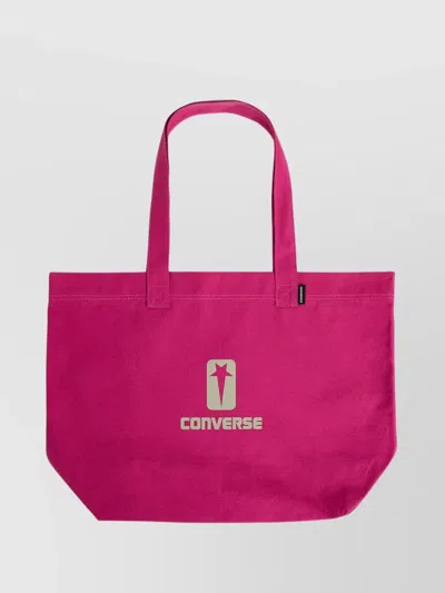 Rick Owens Drkshdw Cotton Logo Tote Bag In Pink