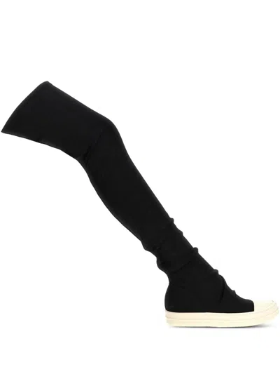 RICK OWENS DRKSHDW RICK OWENS DRKSHDW COTTON OVER THE KNEE BOOTS