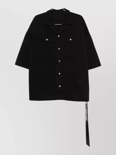 Rick Owens Drkshdw Cotton Oversized Three-quarter-sleeve Shirt Jacket In Black