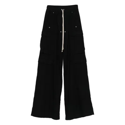 Rick Owens Drkshdw Drawstring Cargo Pants In Black