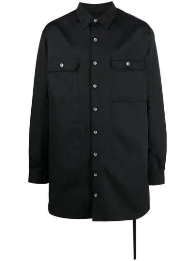 Rick Owens Drkshdw Cotton Shirt Jacket In Blau