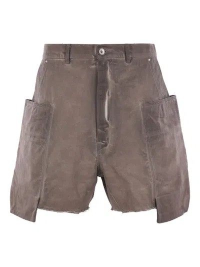 Rick Owens Drkshdw Cotton Shorts In Brown