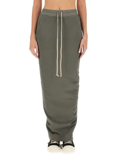 Rick Owens Drkshdw Cotton Skirt In Grey