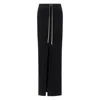 Rick Owens Drkshdw Drawstring Front-split Maxi Skirt In Black