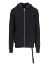 Rick Owens Drkshdw Gimp Zip-up Hooded Sweatshirt In Black