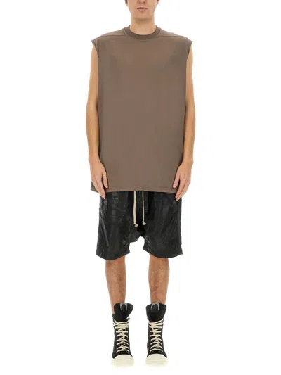 Rick Owens Drkshdw Crew Neck Cotton T-shirt In Grey