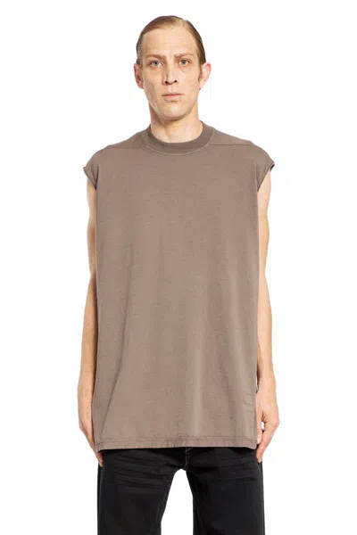 Rick Owens Drkshdw Cotton T-shirt In Beige
