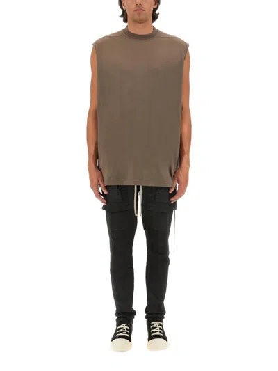 Rick Owens Drkshdw Crew Neck Cotton T-shirt In Grey