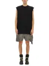 Rick Owens Drkshdw Drkshdw By Rick Owens Oversized Black T-shirt With Structured Shoulders In Black