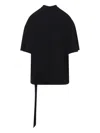 Rick Owens Drkshdw Tommy Turtleneck Short Sleeve Tie Top In Black