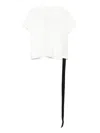 Rick Owens Drkshdw 'small Level T' Cropped Asymmetrical Hem T-shirt In White