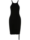 Rick Owens Drkshdw Black Hollywood Racer Back Tank Minidress In Black