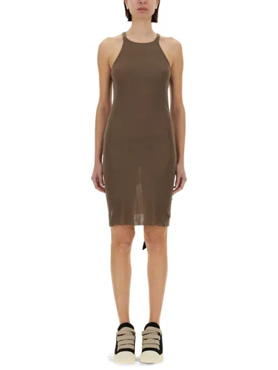 Rick Owens Drkshdw Cotton Tank Dress In Brown