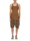 Rick Owens Drkshdw Drkshdw By Rick Owens Slim-fit Cotton Tank Top In Brown
