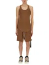 Rick Owens Drkshdw Drkshdw By Rick Owens Slim-fit Cotton Tank Top In Brown