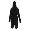 Rick Owens Drkshdw Cotton Thick Jersey Hooded Belted Robe Jacket In Black