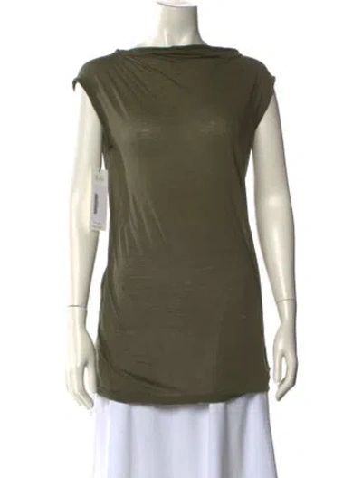 Pre-owned Rick Owens Drkshdw Cowl Neck Short Sleeve Tunic In Green