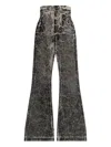 Rick Owens Drkshdw Crackle-effect Flared Trousers In Multi
