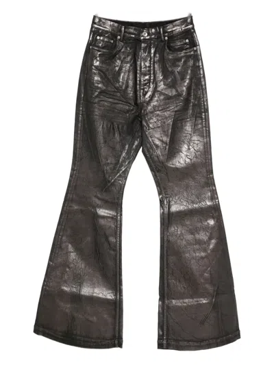 RICK OWENS DRKSHDW CRACKLED-EFFECT FLARED JEANS