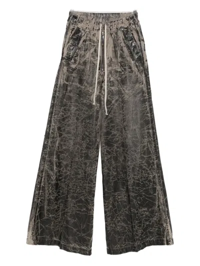 Rick Owens Drkshdw Crackled-effect Zip Trousers In Black
