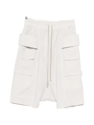 Rick Owens Drkshdw Creatch Cargo Drawstring Shorts In Neutral