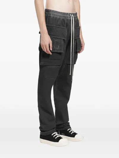 Rick Owens Drkshdw Creatch Cargo Drawstrings Trousers In Black