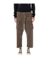 Rick Owens Drkshdw Gray Hollywood Creatch Wide Cargo Drawstring Pants In Brown