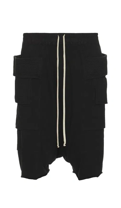 Rick Owens Drkshdw Drkshdw By Rick Owens Cotton Multi-pocket Bermuda In Black