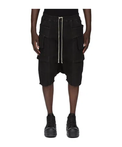RICK OWENS DRKSHDW RICK OWENS DRKSHDW DRAWSTRING CARGO BERMUDA SHORTS