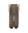 Rick Owens Drkshdw Gray Hollywood Double Cargo Jumbo Belas Denim Pants In Brown