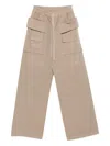 Rick Owens Drkshdw Creatch Drawstring Cargo Trousers In Gold
