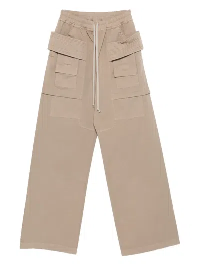 Rick Owens Drkshdw Creatch Drawstring Cargo Trousers In Gold