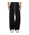 Rick Owens Drkshdw Creatch Wide-leg Cotton-blend Canvas Drawstring Cargo Trousers In Black