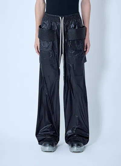 Rick Owens Drkshdw Creatch Wide Cargo Drawstring Pants In Black