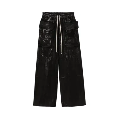 Pre-owned Rick Owens Drkshdw Creatch Wide Cargo Drawstring Pants 'black' | Men's Size Xl
