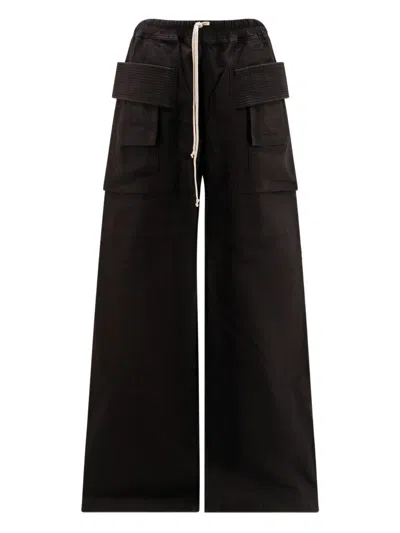 Rick Owens Drkshdw Creatch Wide Cargo Pants In Brown