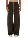 Rick Owens Drkshdw Wide Leg Cargo Trousers Full Length In Brown