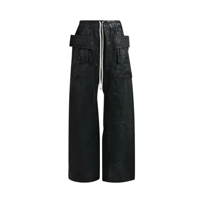 Pre-owned Rick Owens Drkshdw Creatch Wide Drawstring Cargo 'black' | Men's Size L