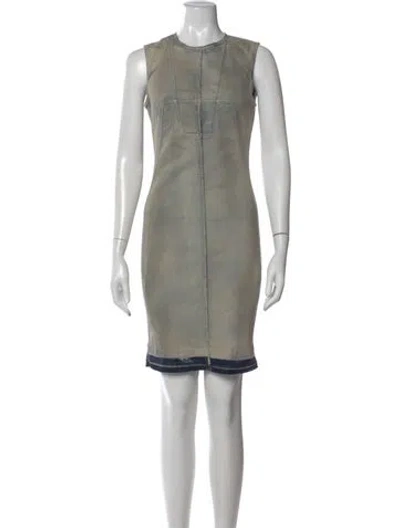 Pre-owned Rick Owens Drkshdw Crew Neck Knee-length Dress In Blue